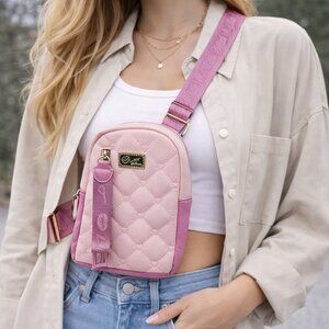 Luv Betsey Pink‎ Quilted Heart Mini Backpack Crossbody